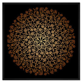 Gerahmter Kunstdruck Mandala mit Knospen