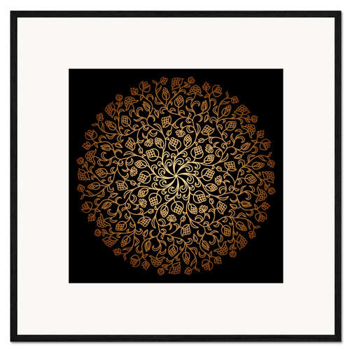 Plakat artystyczny premium w ramie Mandala buds