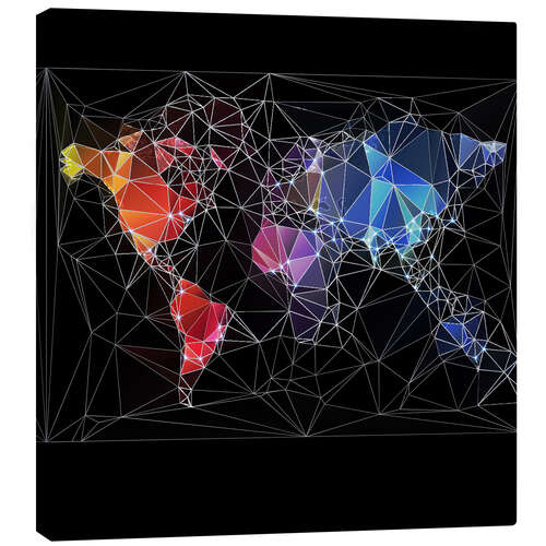 Canvas print Triangular World Map