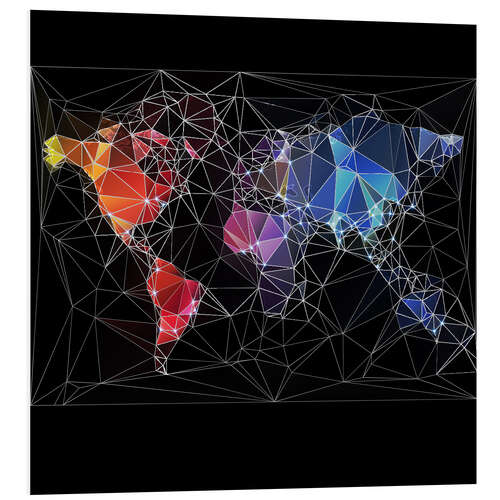 Tableau en PVC Triangular World Map