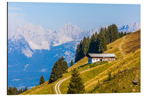 Aluminium print Farm near Kitzbuhel