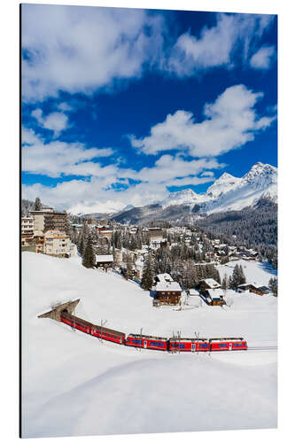 Aluminium print Rhaetian Railway in Arosa