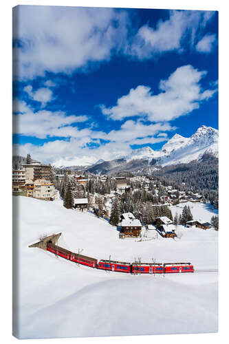 Canvas print Rhaetian Railway in Arosa