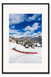 Gerahmter Kunstdruck Rhätische Bahn in Arosa