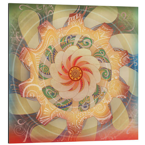 Tableau en aluminium Manipura, chakra du plexus solaire