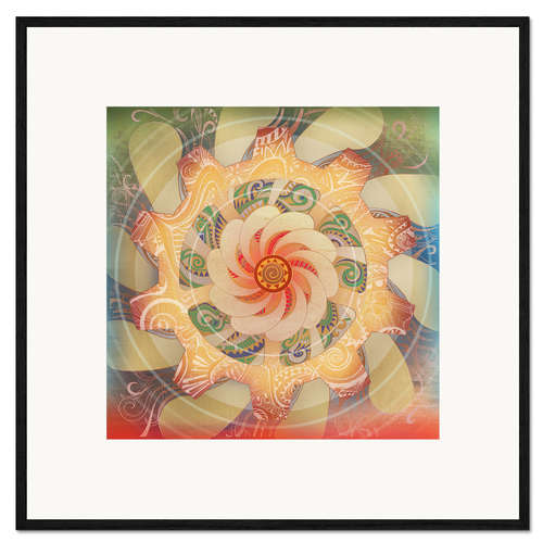 Impressão artística com moldura Solar Plexis Chakra