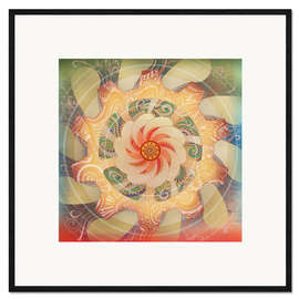 Inramat konsttryck Solar Plexis Chakra