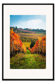 Gerahmter Kunstdruck Langhe im Herbst, Italien