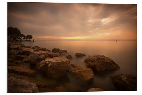 Aluminiumsbilde Lake Garda Bardolino Sunset Italy