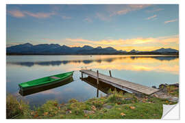 Wandsticker Sonnenuntergang am Hopfensee im Allgäu