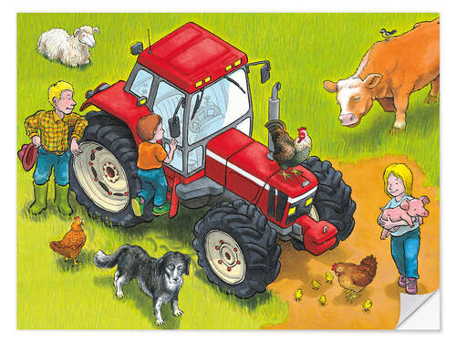Wandsticker Roter Traktor