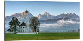 Tableau en aluminium Church St. Coloman in Allgaeu autumn