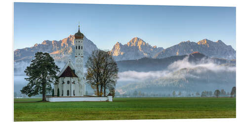 Tableau en PVC Church St. Coloman in Allgaeu autumn