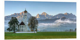 Foam board print Church St. Coloman in Allgaeu autumn