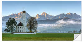 Wandsticker Kirche St. Coloman im Allgäu im Herbst