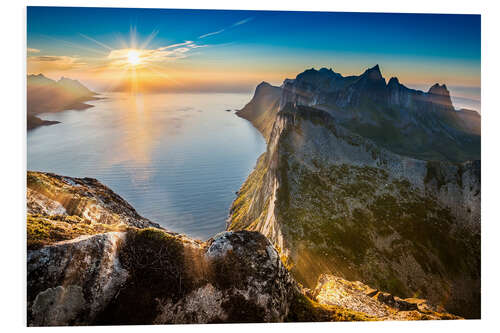 Foam board print View from Beautiful Segla Mountain, Senja, Norway