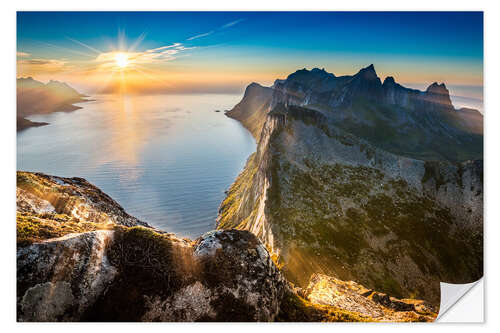 Selvklebende plakat Utsikt fra Segla på Senja