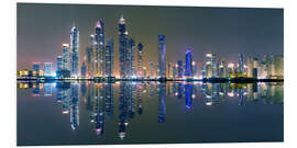 Foam board print Dubai sky light panorama