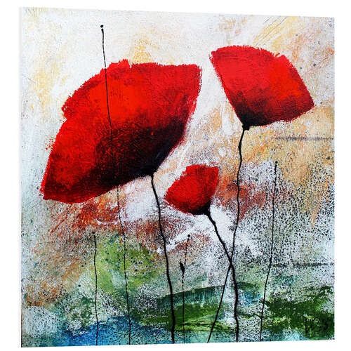 Foam board print Poppy flowers II