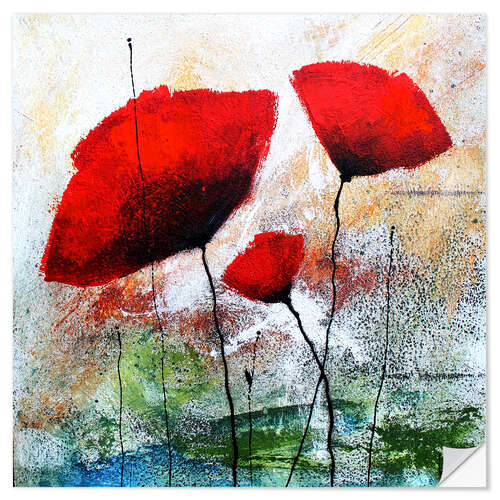 Vinilo para la pared Poppy flowers II