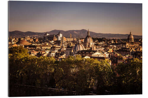 Tableau en plexi-alu Coucher de soleil sur Rome, Italie