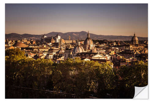 Selvklæbende plakat Sunset Rome, Italy