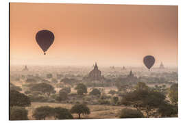 Aluminium print Balloons over Bagan 