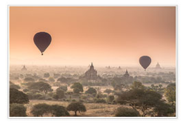 Wall print Balloons over Bagan - Sebastian Rost