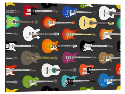 Aluminium print Guitar Pattern