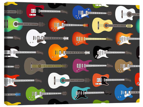 Tableau sur toile Collection de guitares