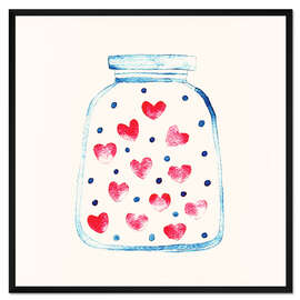 Gerahmter Kunstdruck Liebe im Glas