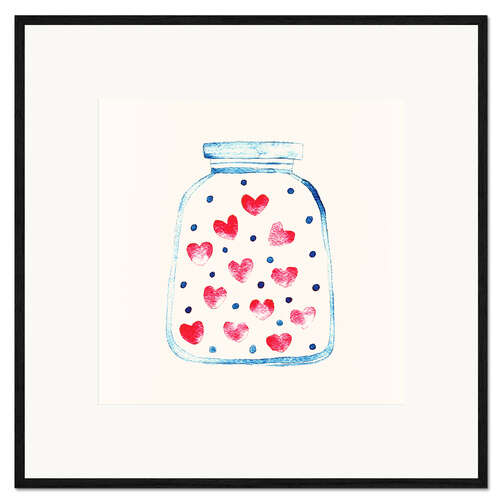 Plakat artystyczny premium w ramie Love in a glass