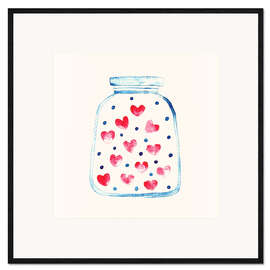 Framed art print Love in a glass