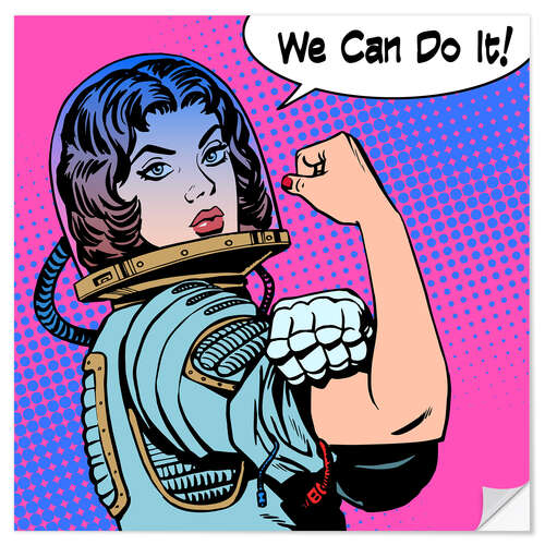 Sticker mural Femme astronaute