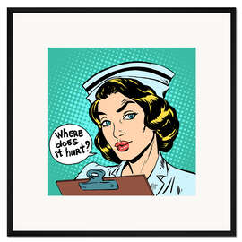 Gerahmter Kunstdruck Wo tut es weh?