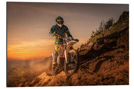 Magnettafel Enduro-Fahrer am Berg