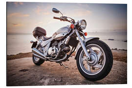 Magnettafel Motorrad am Meer