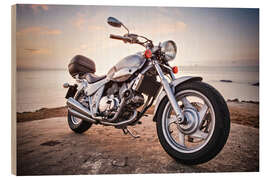 Hout print Motorbike by the sea