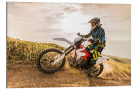 Magnettafel Enduro-Fahrer an der Küste