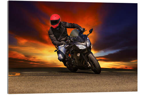 Gallery print Motorcyclist in a curve