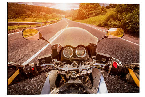 Aluminium print Riding along the asphalt road