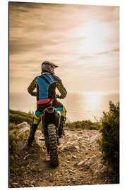 Magnettafel Enduro-Fahrer an der Küste
