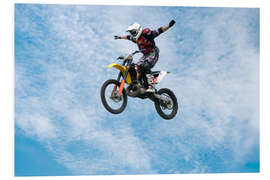 Foam board print Motorcycle racer jumping