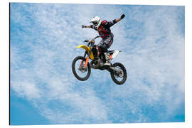 Magnettafel Motorradfahrer springt