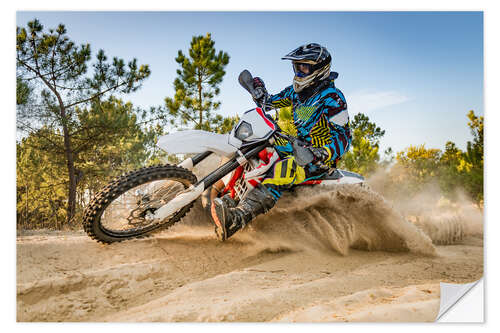 Vinilo para la pared Piloto de Enduro sobre la arena