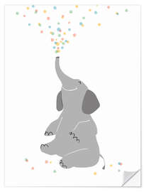 Naklejka na ścianę Confetti elephant