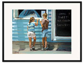 Gerahmter Kunstdruck Strand Kiosk