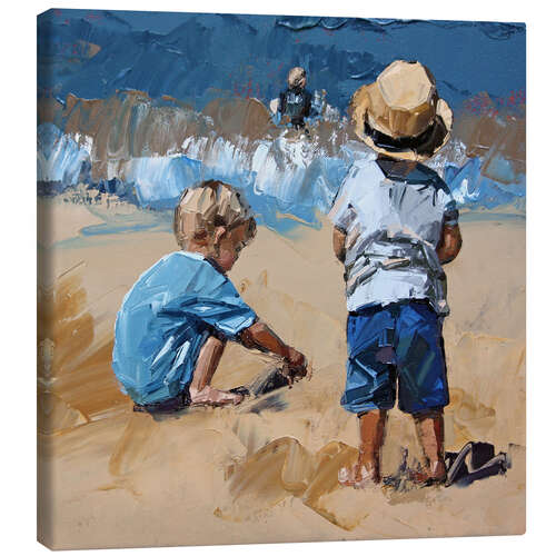 Tableau sur toile Enfants dans le sable