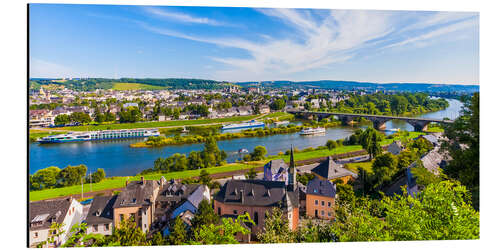 Alubild Schiffe auf der Mosel in Trier