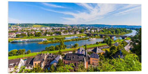 Tableau en PVC Ships on the Moselle River in Trier